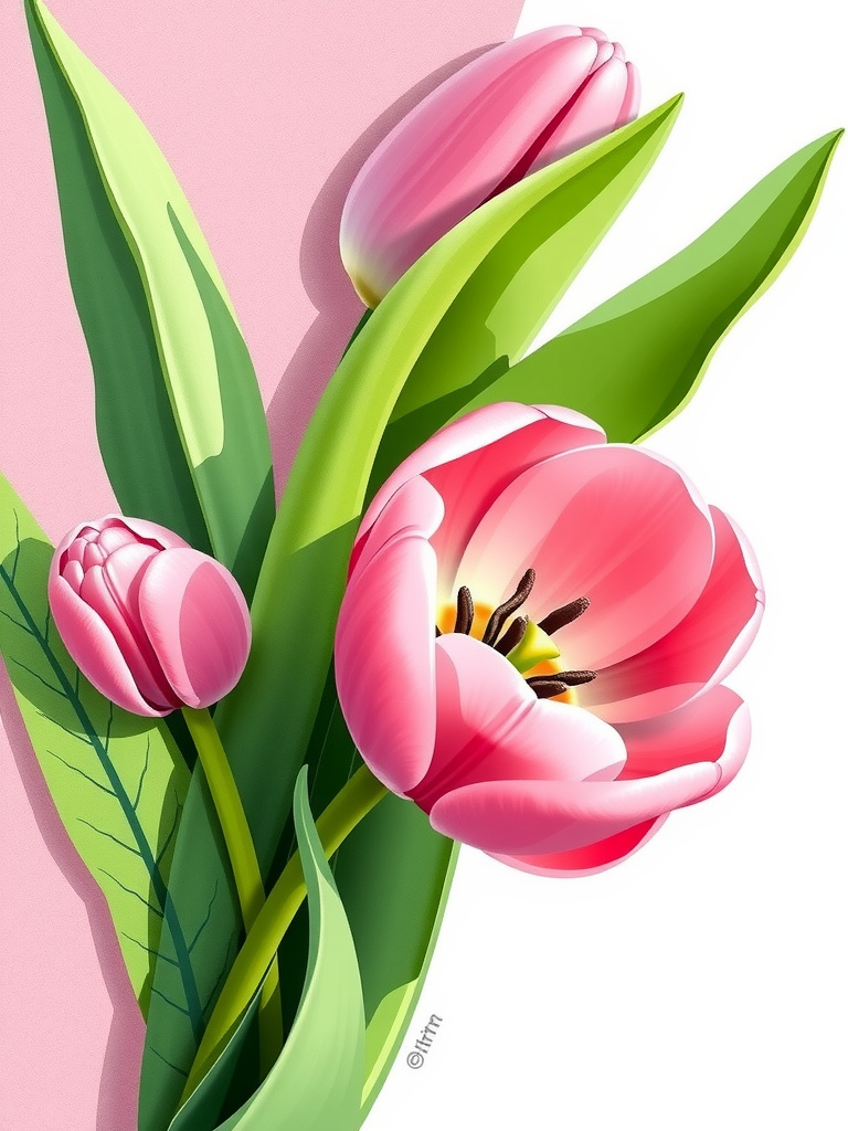 Pink Tulip Illustrations