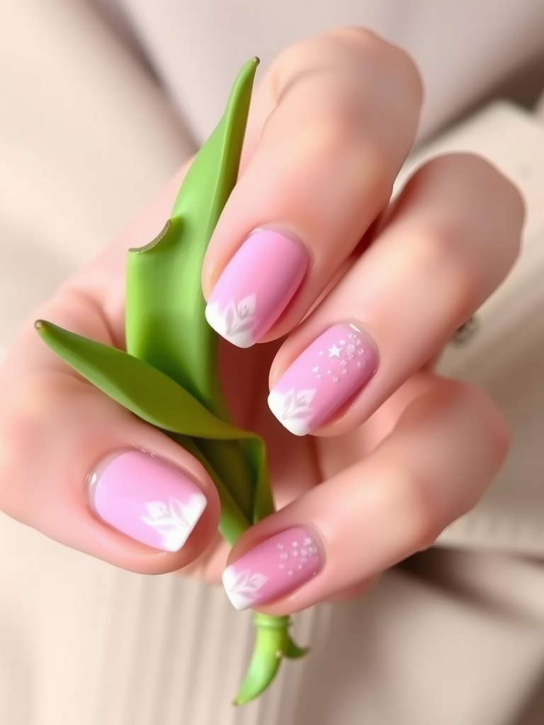 Pink Tulip Nail Art