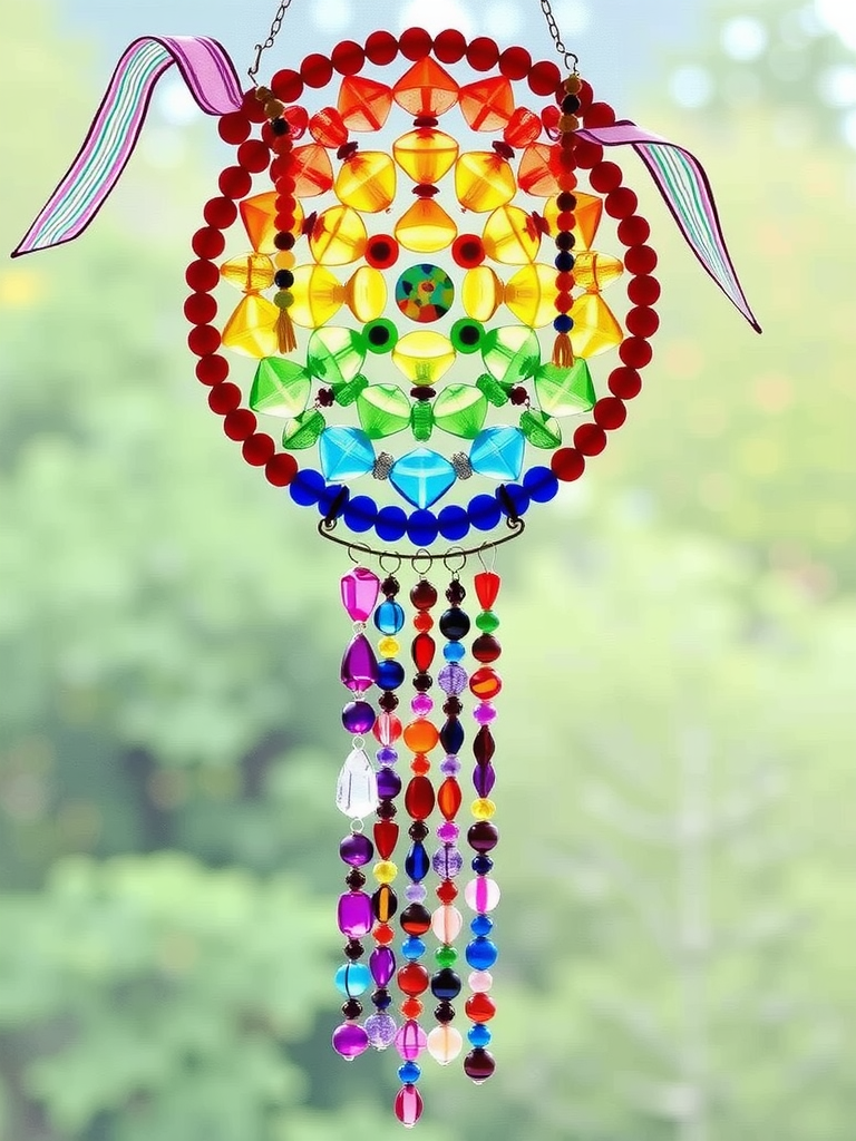 Rainbow Beaded Suncatcher