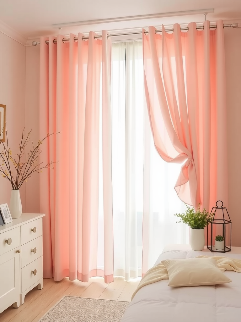 Soft Pink Sheer Curtains