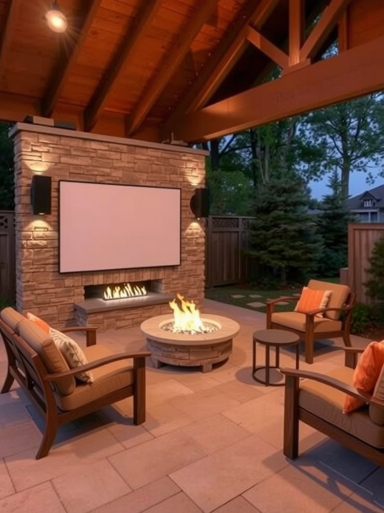 Surround-Sound Fire Pit Area