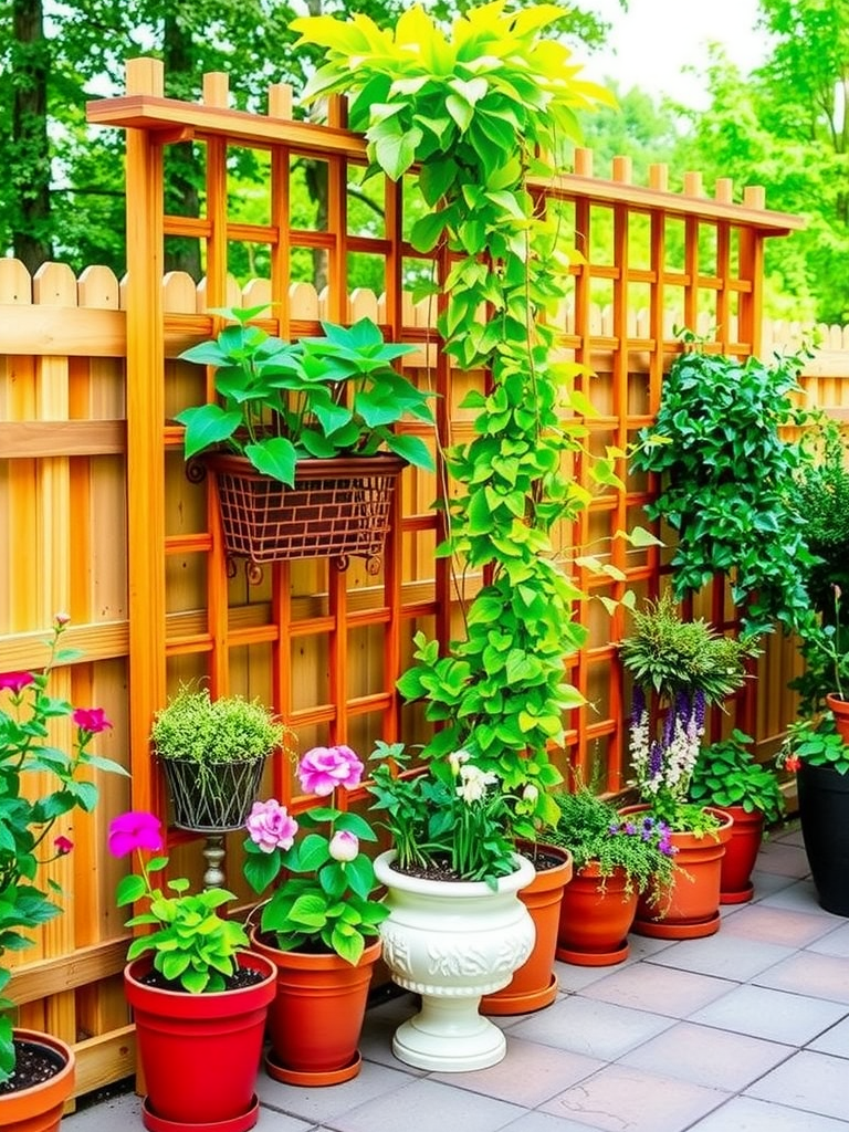 Trellis with Built-in Planters