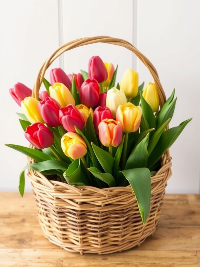 Tulip Bouquet in a Basket