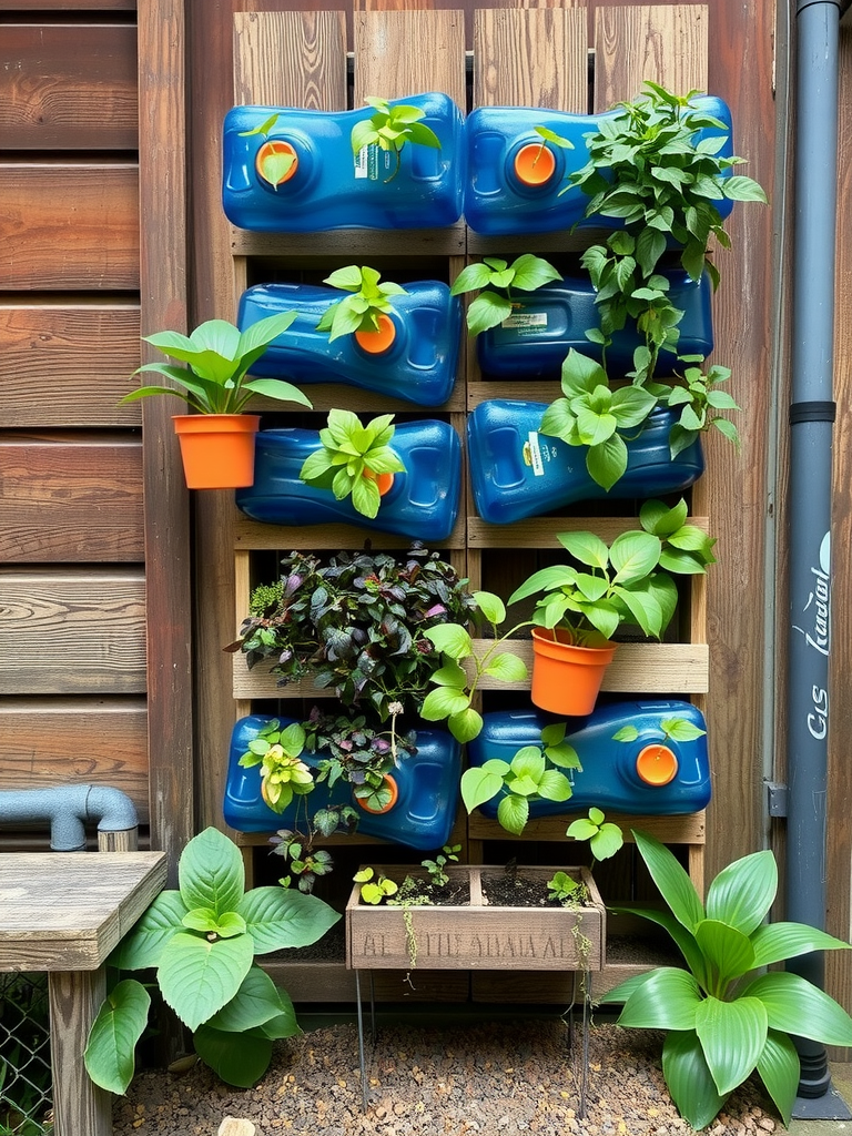 Vertical Garden Made of Recycled Materials