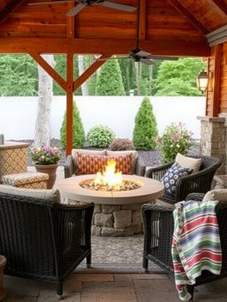 Wicker Fire Pit Seating