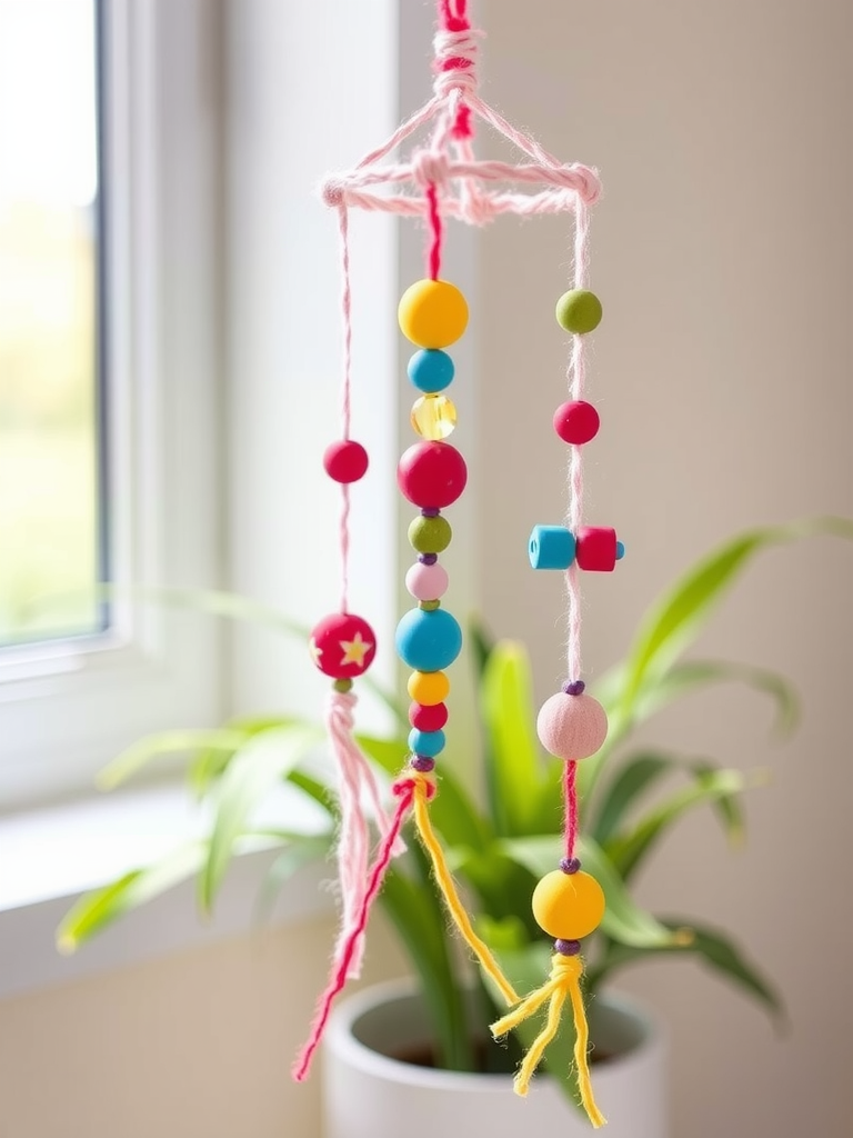 Yarn and Bead Wind Chimes