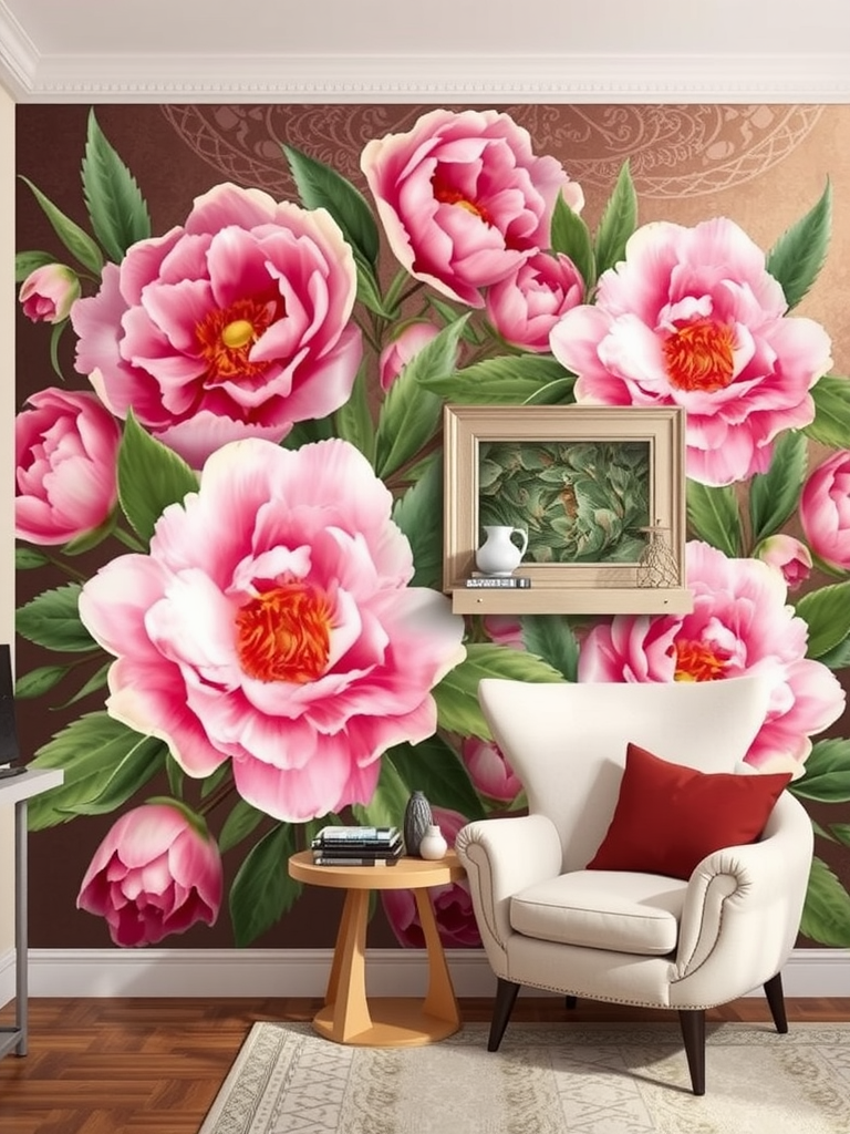 Custom Peony Murals