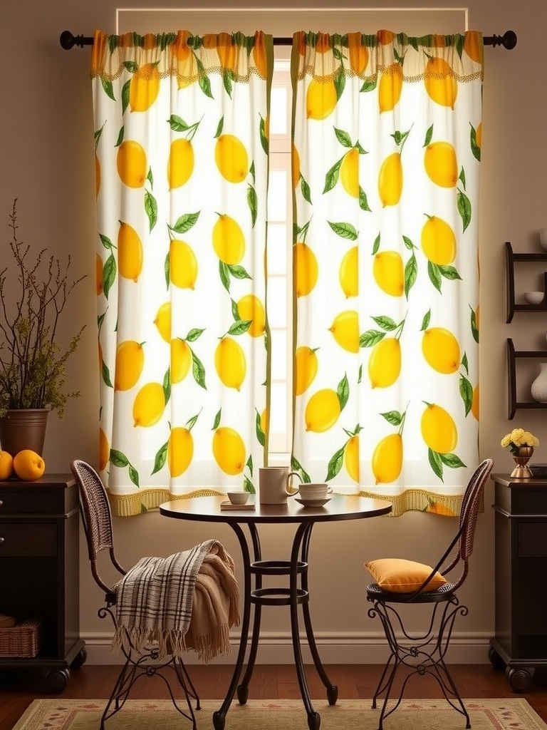 Lemon Print Curtains