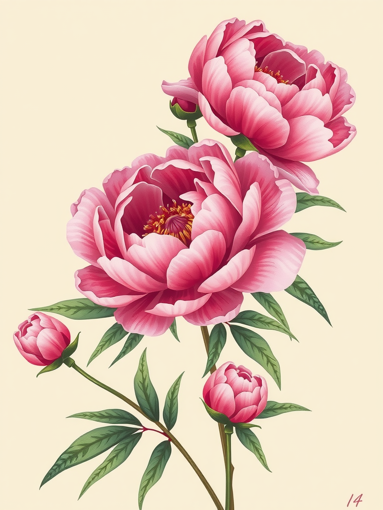 Peony Floral Illustrations