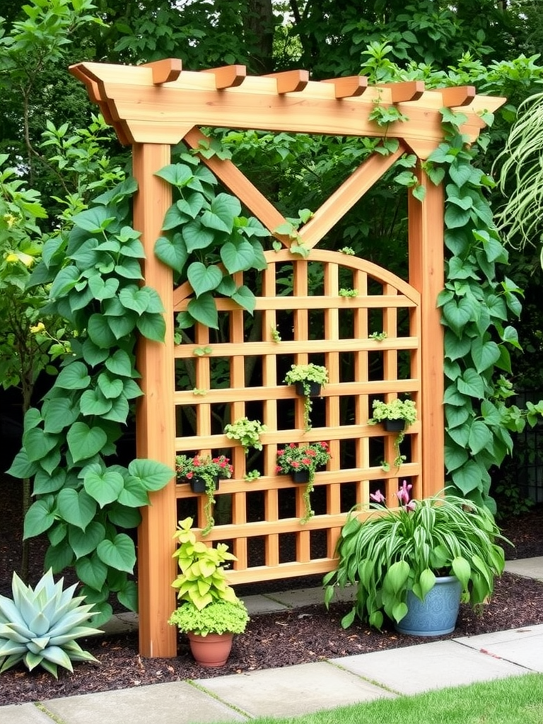 Trellis with Climbing Plants