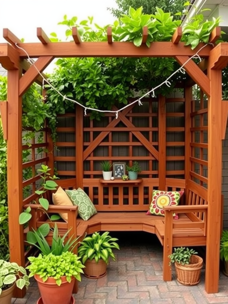 Trellis with Integrated Seating