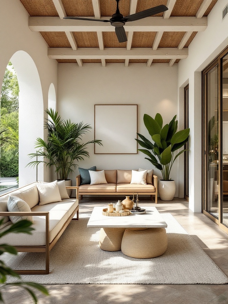 Comfortable outdoor patio with weather-resistant furniture, enhancing connection between indoor and outdoor spaces.
