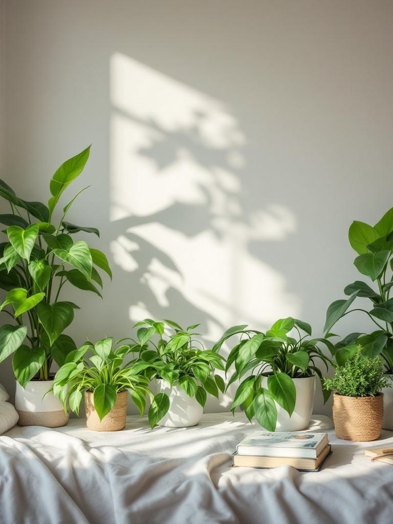 Indoor plants in a dorm room improve air quality, add color, and create a calming and uplifting space.