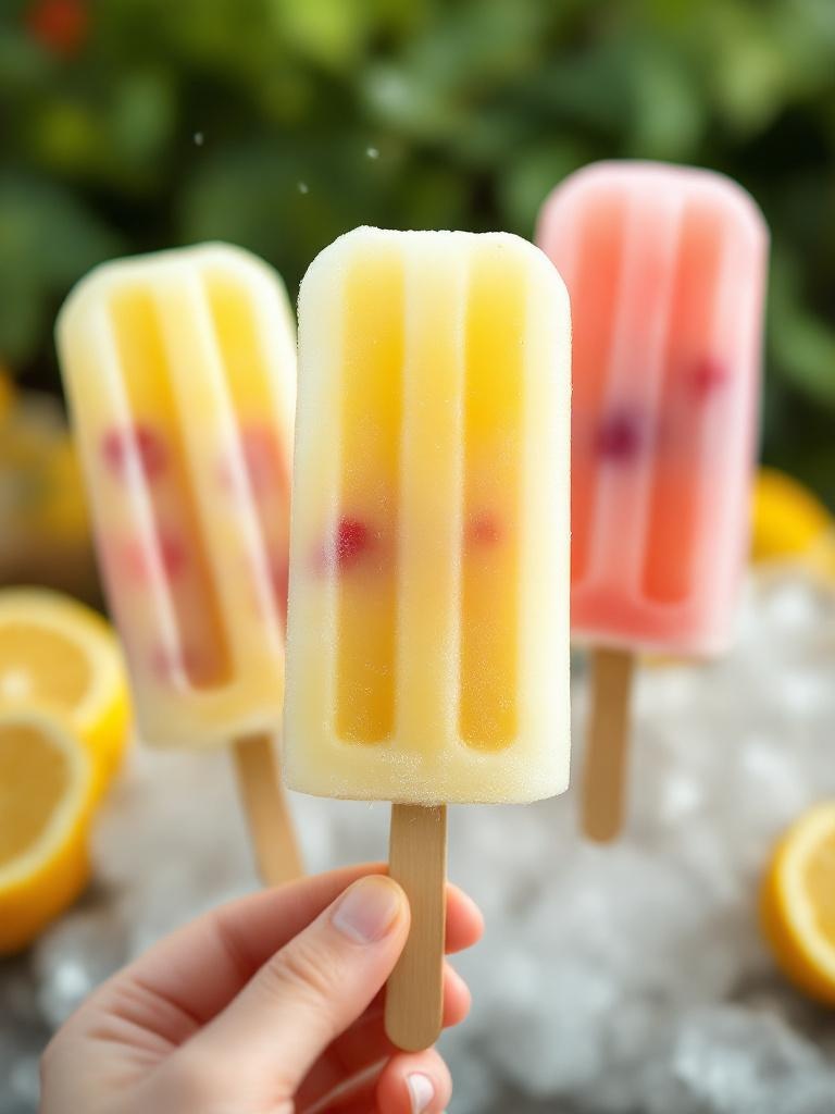 Colorful lemonade popsicles in a cooler, featuring various flavors for a refreshing summer treat.