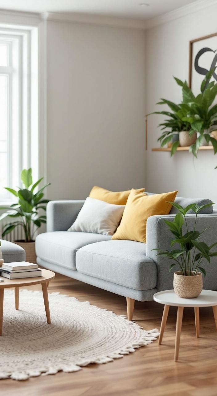 A beautifully arranged living room showcasing a fresh furniture layout with intimate seating areas.