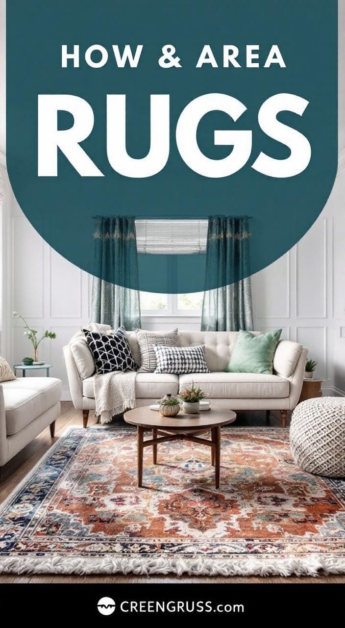 Colorful area rugs adding warmth and style to a cozy rental space with hard flooring, enhancing comfort.