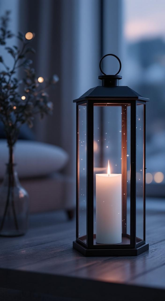 Elegant lanterns enhance modern decor, providing warmth and charm with candles or LED lights.